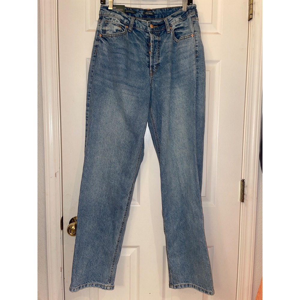 Wild Fable Womens High-Rise Curvy Straight Jeans Blue EasyRigid Button Fly 10/32